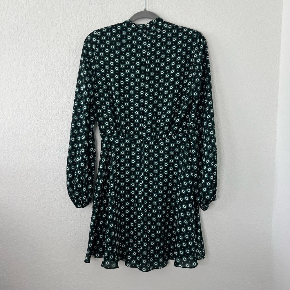 Ted Baker‎ London Green Geometric Floral Print Dolley Dress Size 1 (US Size 4) - Picture 10 of 17